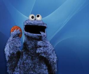 пазл Cookie Monster ест печенье